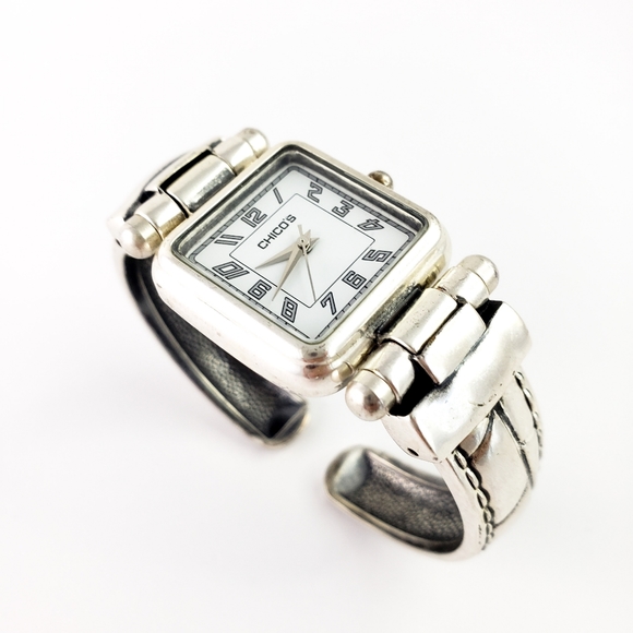 Chico's Accessories - Chico's Bracelet Watch Silver Tone Metal Tooling